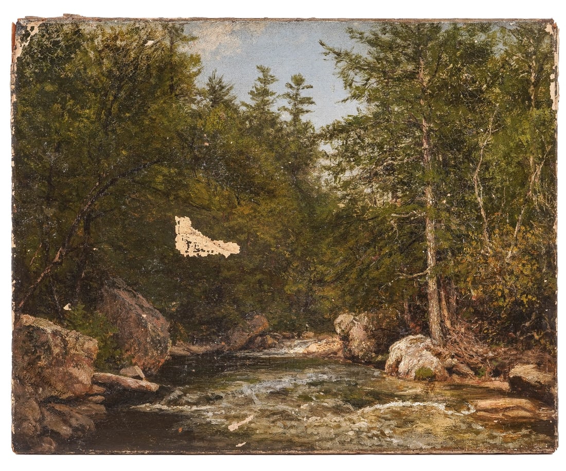 OIL ON CANVAS STREAM IN FOREST (1 of 11)