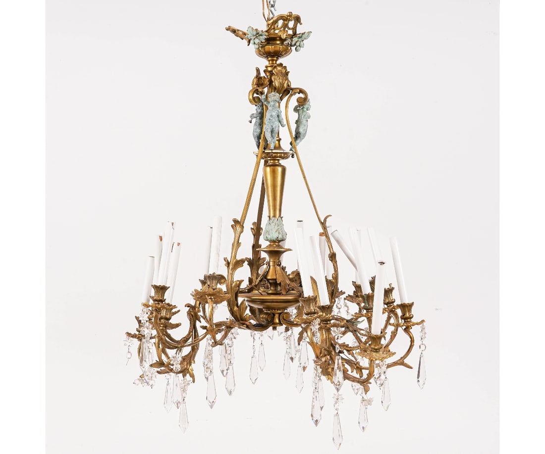 ANTIQUE BRASS CHANDELIER (1 of 11)