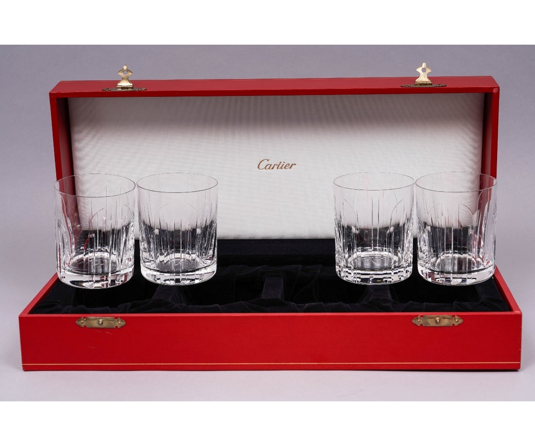 FOUR CARTIER GLASS TUMBLERS (1 of 5)