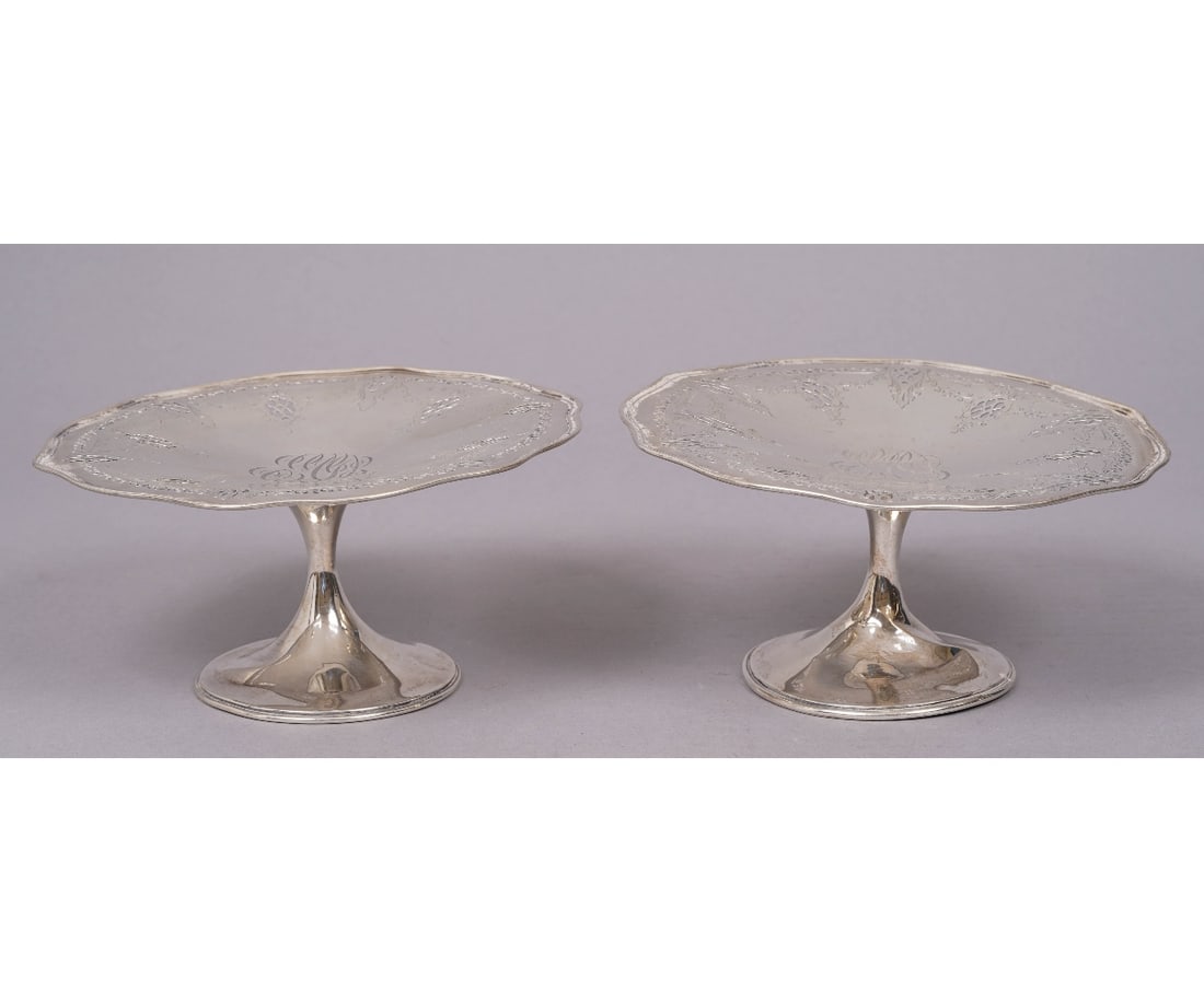 PAIR STERLING SILVER COMPOTES (1 of 8)