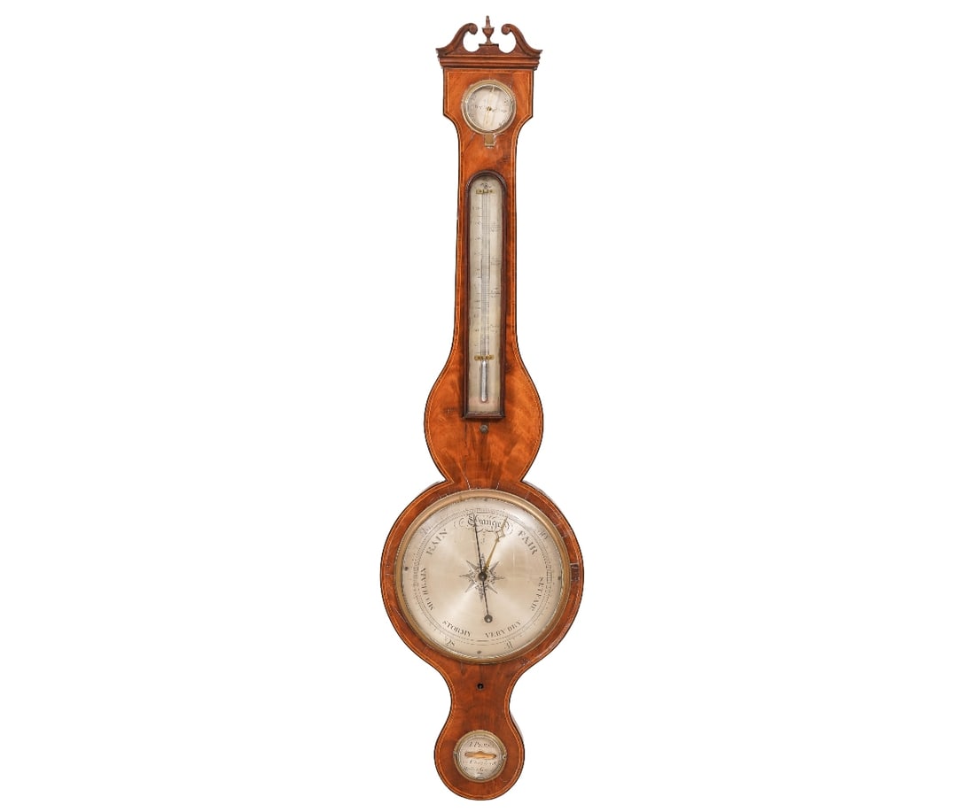 ENGLISH MAHOGANY BAROMETER (1 of 8)