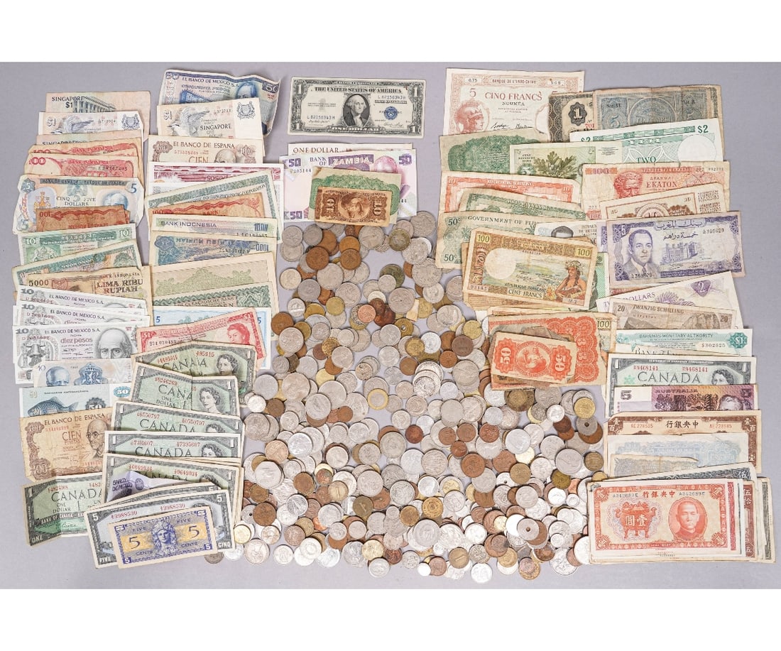 LARGE GROUPING FOREIGN PAPER/CURRENCY (1 of 6)