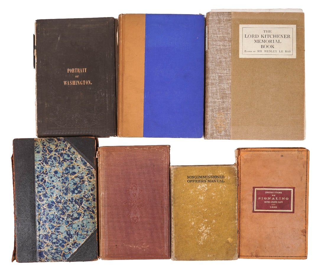 SEVEN BOOKS: Seven books to include "A Portrait of Washington" by Chas. Fox, 1851; "Washington's Visit to Germantown, #7/150 Campbell, 1911; "Itinerary of General Washington" by Baker, 1892; "Campaign of 1861" by 