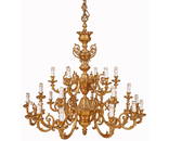 ITALIAN 18K GOLD OVER BRONZE CHANDELIER