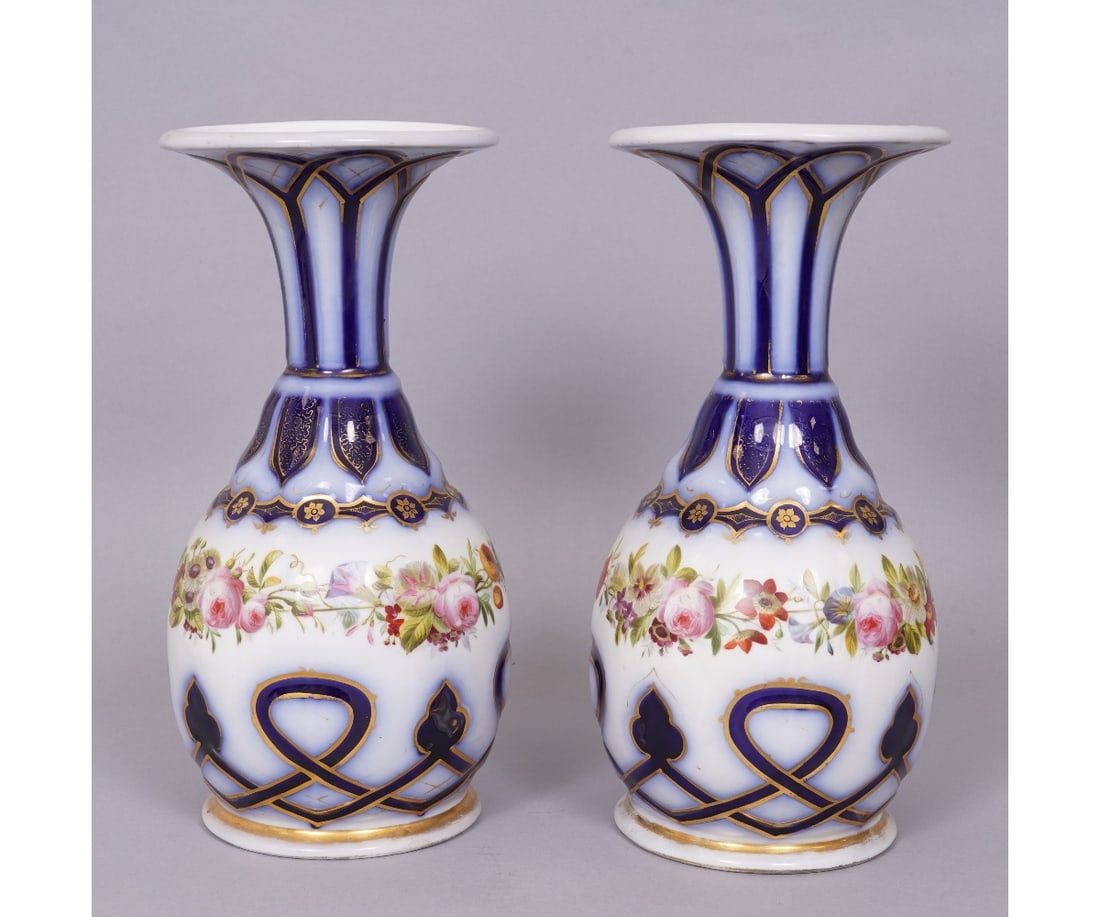 PAIR PARIS PORCELAIN VASES (1 of 5)
