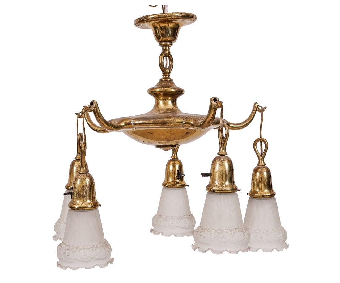 POLISHED BRASS CHANDELIER (1 of 5)