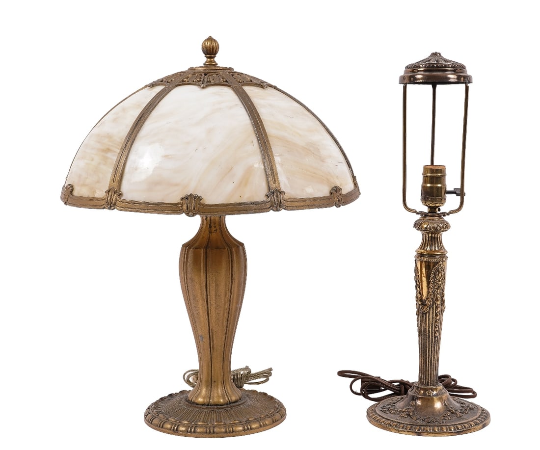 TWO METAL TABLE LAMPS (1 of 7)