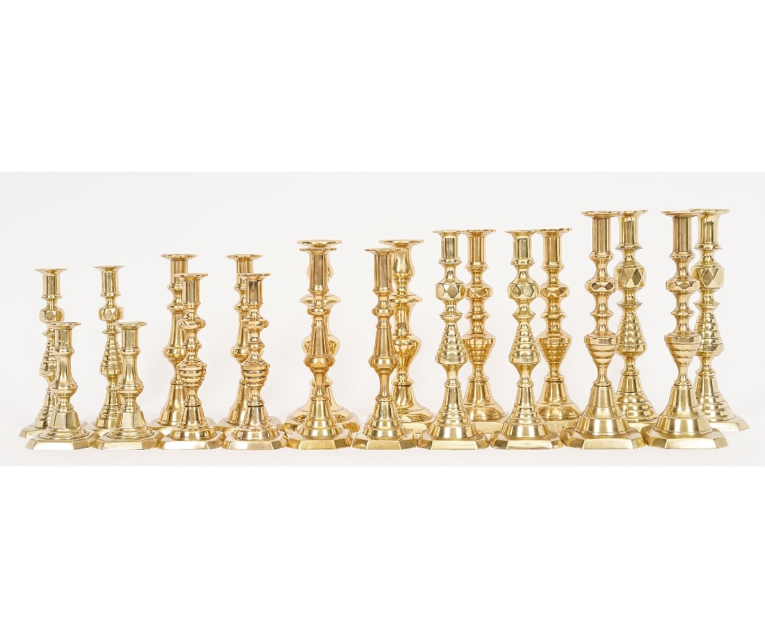 VICTORIAN BRASS CANDLESTICKS (1 of 7)