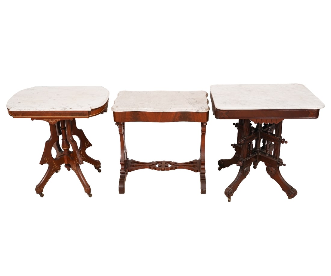 THREE VICTORIAN PARLOR TABLES (1 of 4)