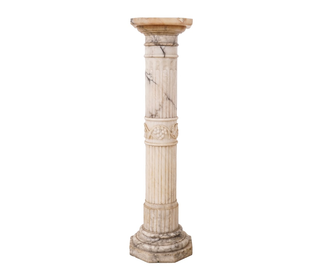 ALABASTER & MARBLE PEDESTAL (1 of 9)