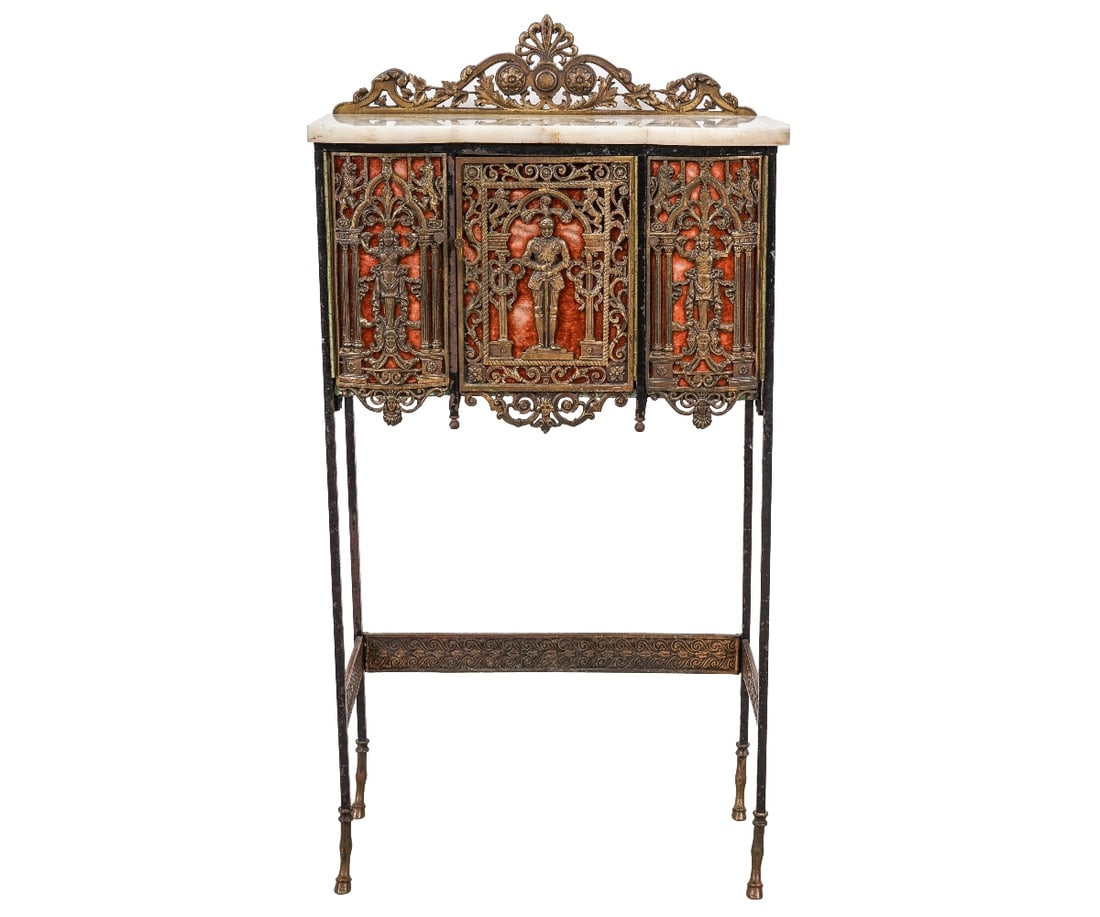 AUSTRIAN BRONZE & ALABASTER CABINET (1 of 9)
