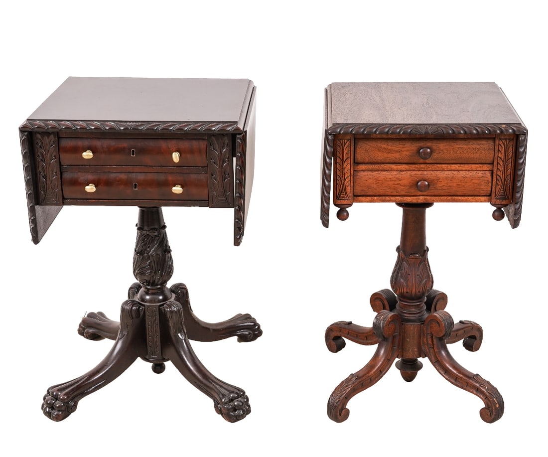 TWO EMPIRE STYLE WORK TABLES (1 of 7)