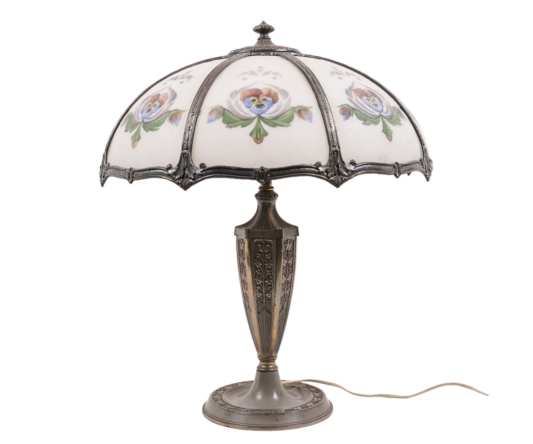LAMP ATTRIBUTED TO JOHN MORGAN & SONS: 25"h x 21"dia