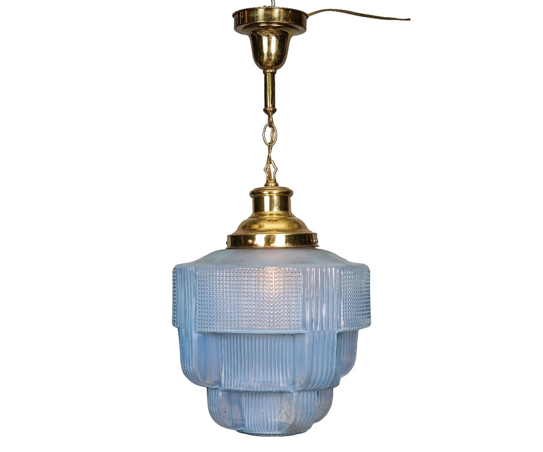 RARE ART DECO BRASS CHANDELIER (1 of 4)