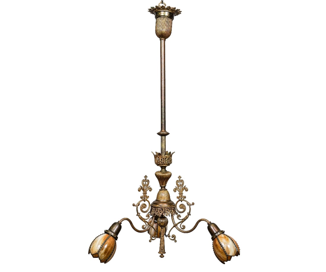 CLASSIC VICTORIAN BRASS CHANDELIER (1 of 6)