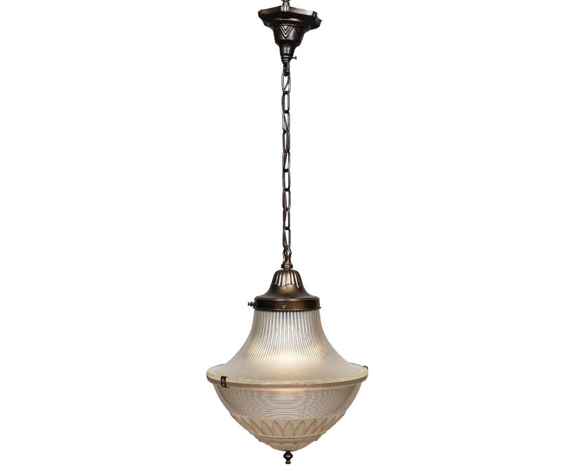 BRASS AND GLASS HANGING LAMP (1 of 4)