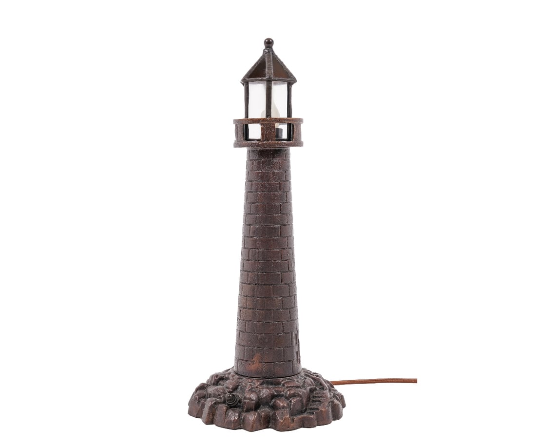 BRONZE LIGHTHOUSE LAMP (1 of 8)