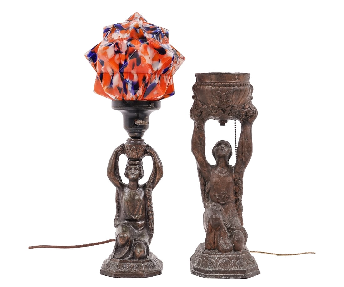 ART DECO SPELTER METAL LAMP (1 of 15)