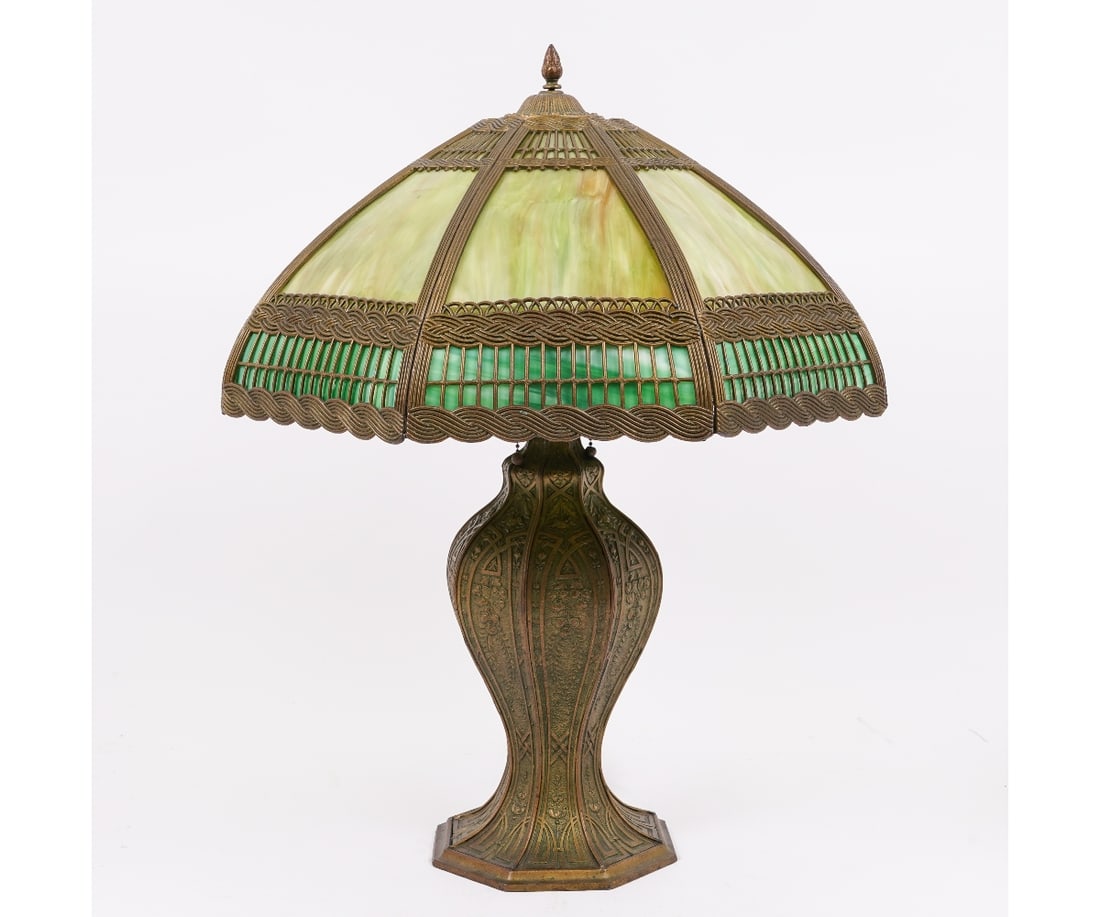 LARGE ART NOUVEAU TABLE LAMP (1 of 9)