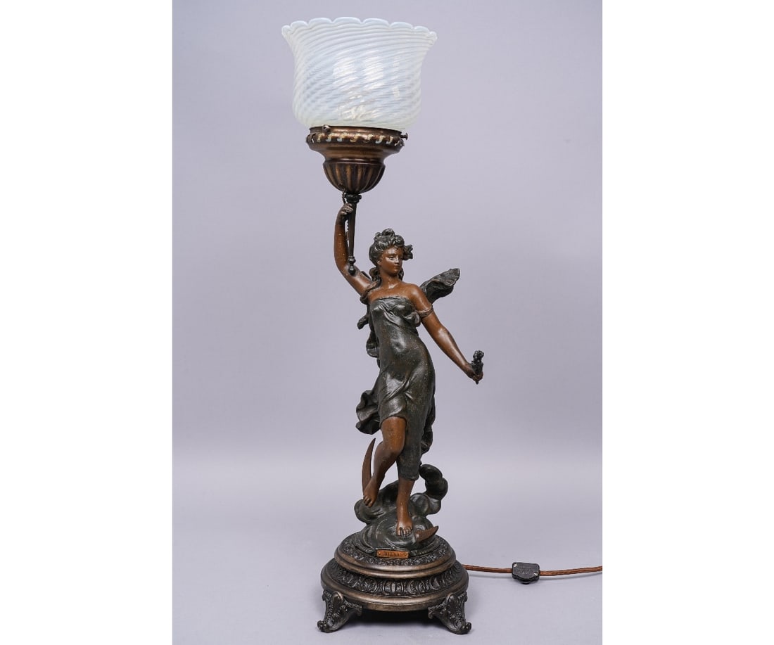 SPELTER METAL FIGURAL LAMP (1 of 8)