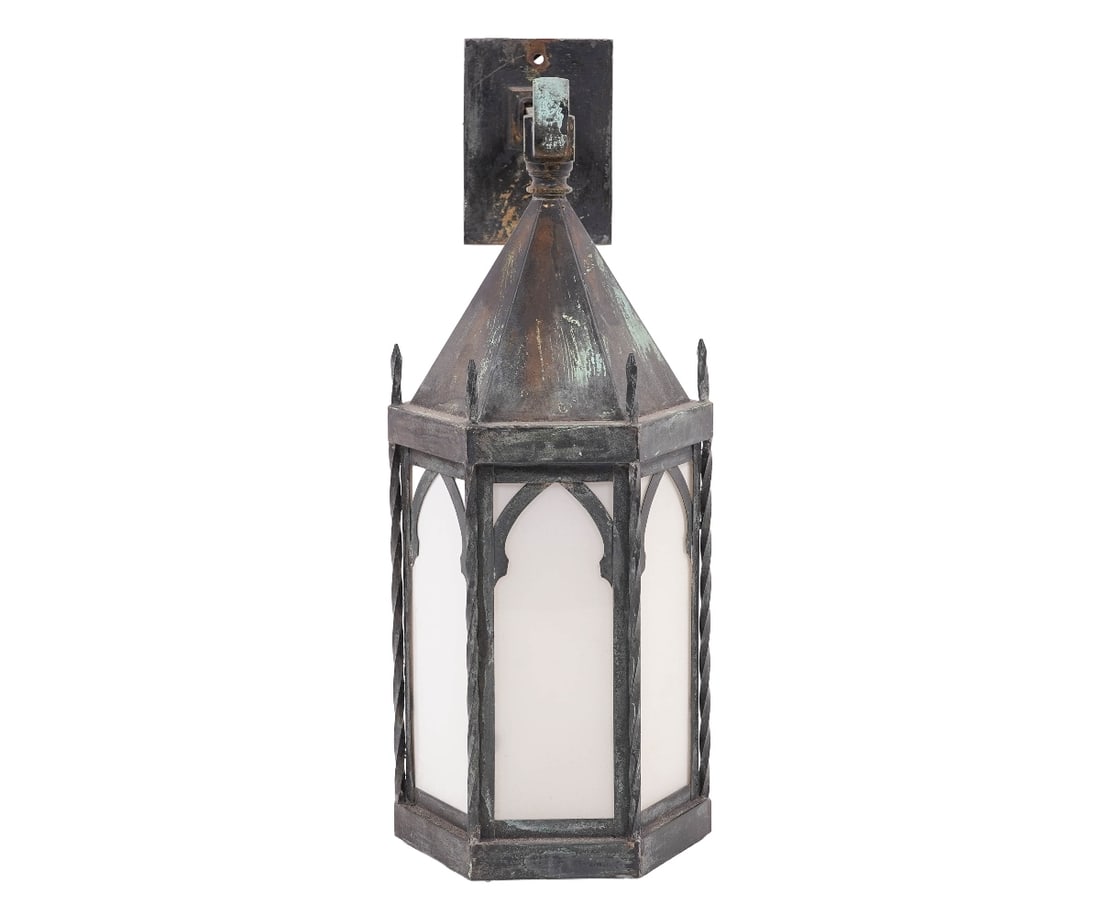 GOTHIC STYLE COPPER WALL LANTERN (1 of 5)
