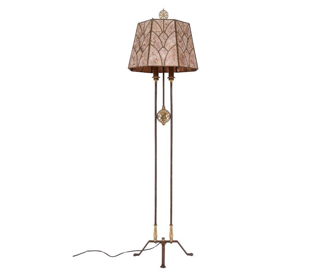 METAL AND BRASS FLOOR LAMP (1 of 8)