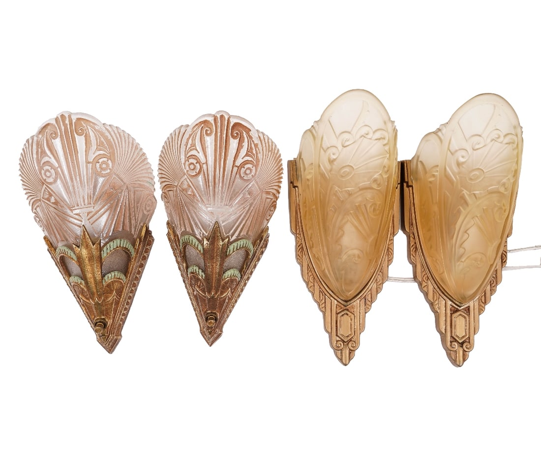 PAIR ART DECO WALL SCONCES (1 of 5)
