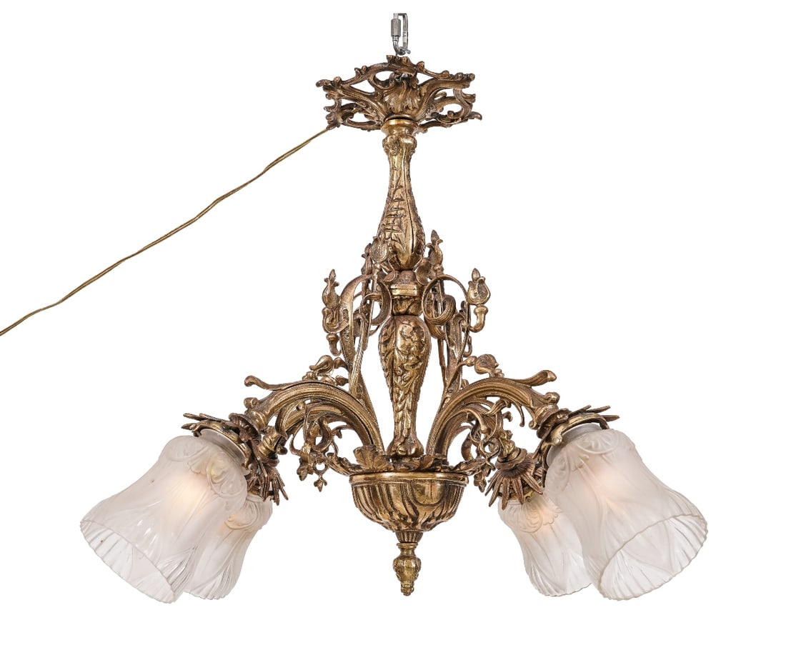 ORNATE ART NOUVEAU CHANDELIER (1 of 4)
