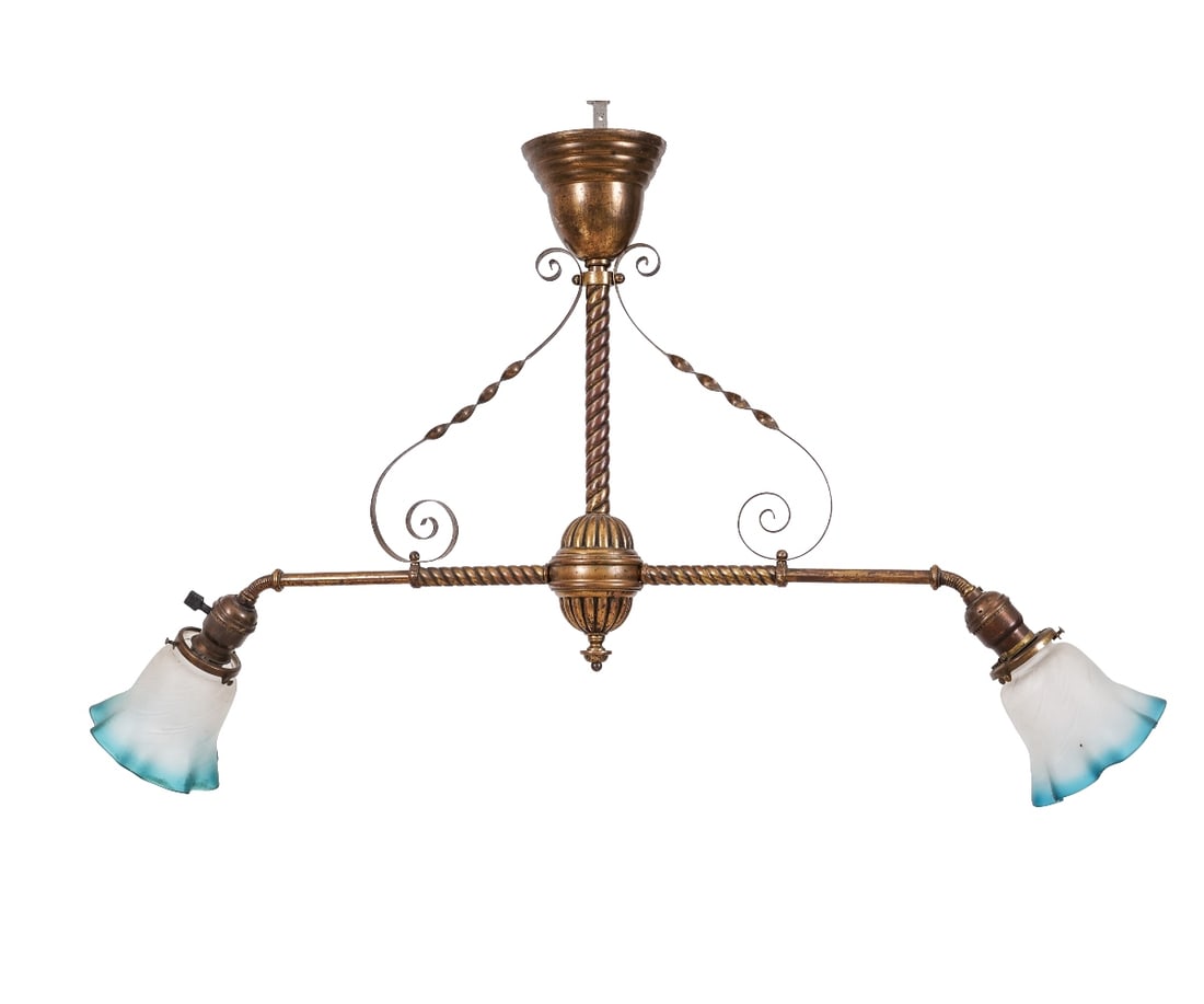 VICTORIAN BRASS CHANDELIER (1 of 5)