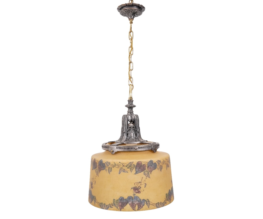 LARGE ART NOUVEAU CEILING LIGHT (1 of 5)