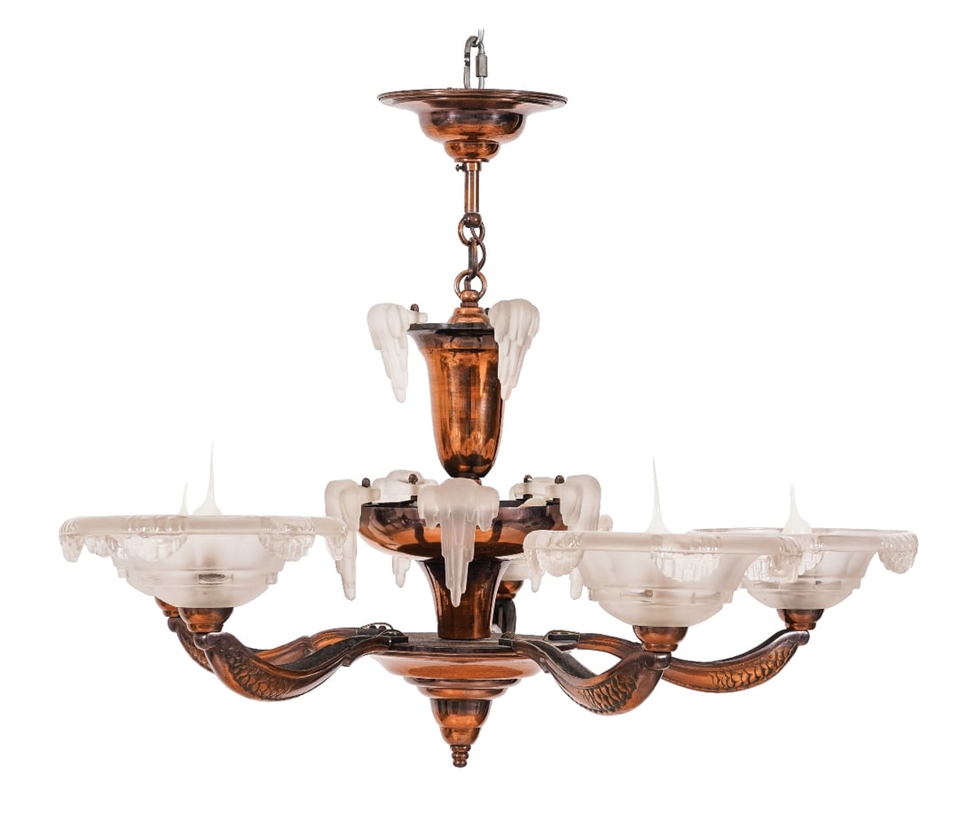 FRENCH ART DECO ICICLE CHANDELIER (1 of 6)
