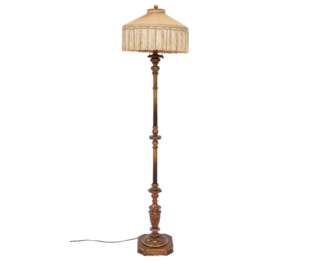 ART NOUVEAU WOOD FLOOR LAMP (1 of 7)