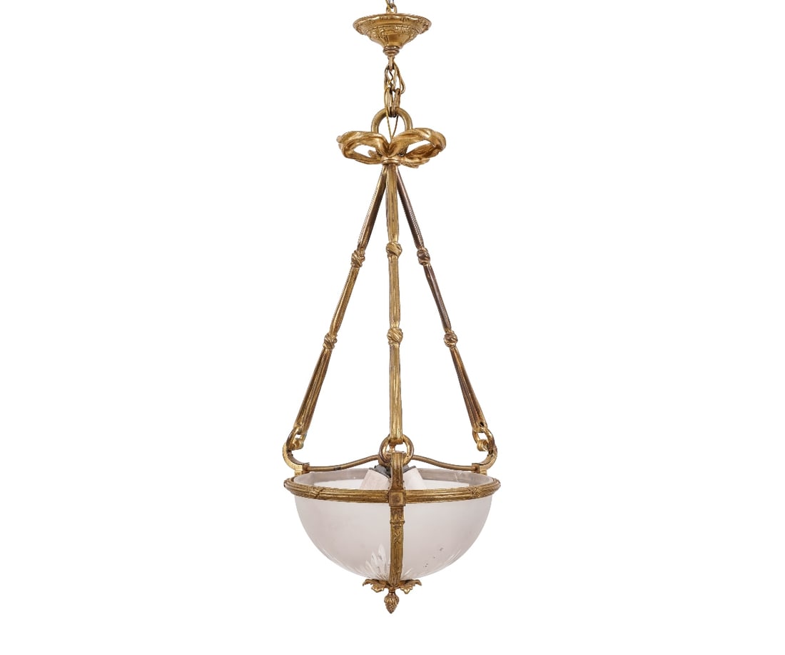 LARGE BRONZE DOME CHANDELIER (1 of 6)