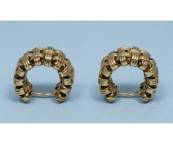 18K YELLOW GOLD HOOP EARRINGS