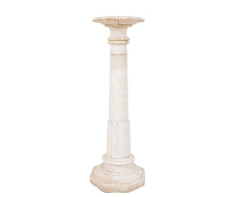 ALABASTER COLUMN FORM PEDESTAL