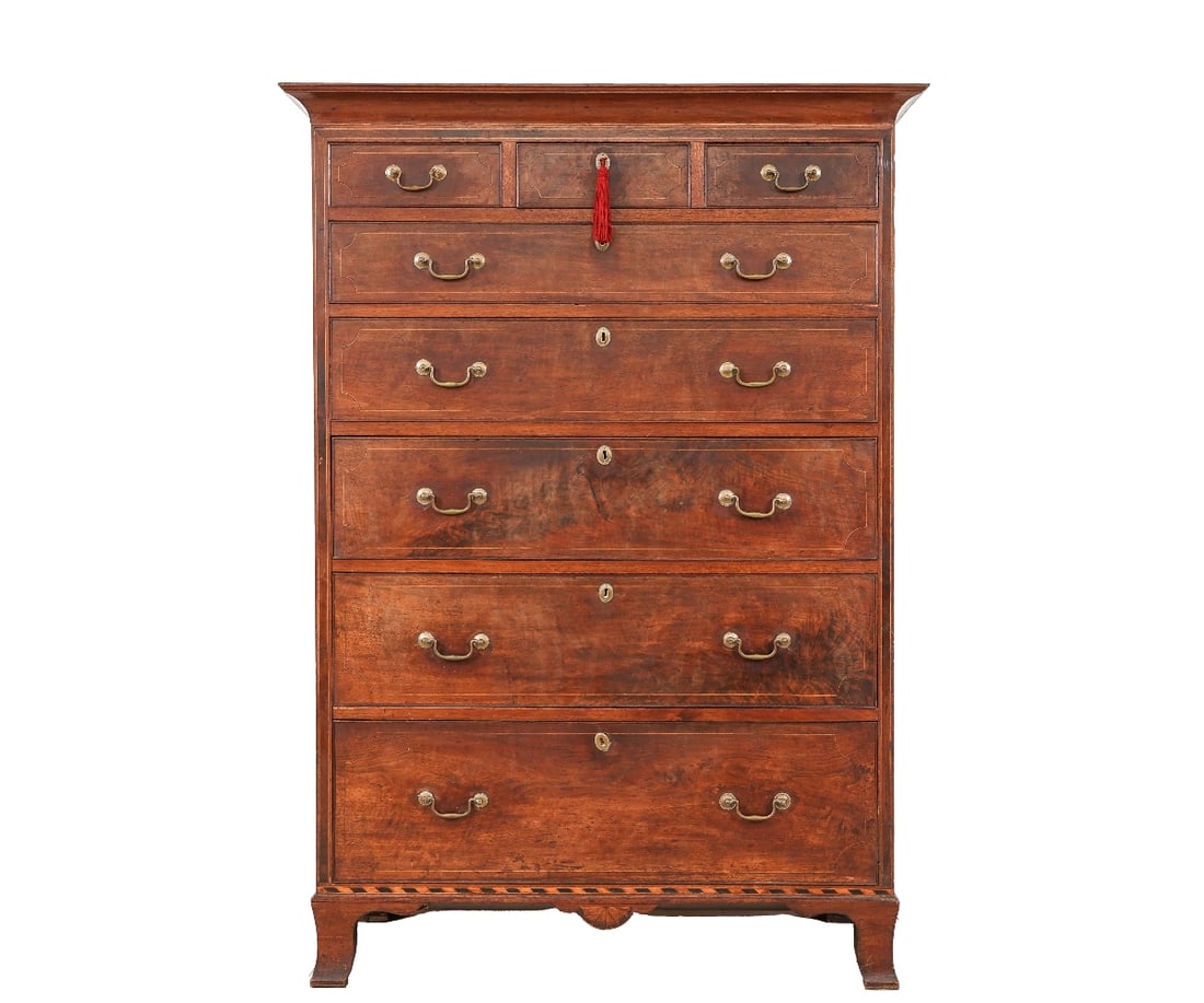 LANCASTER CO. HEPPLEWHITE TALL CHEST (1 of 5)