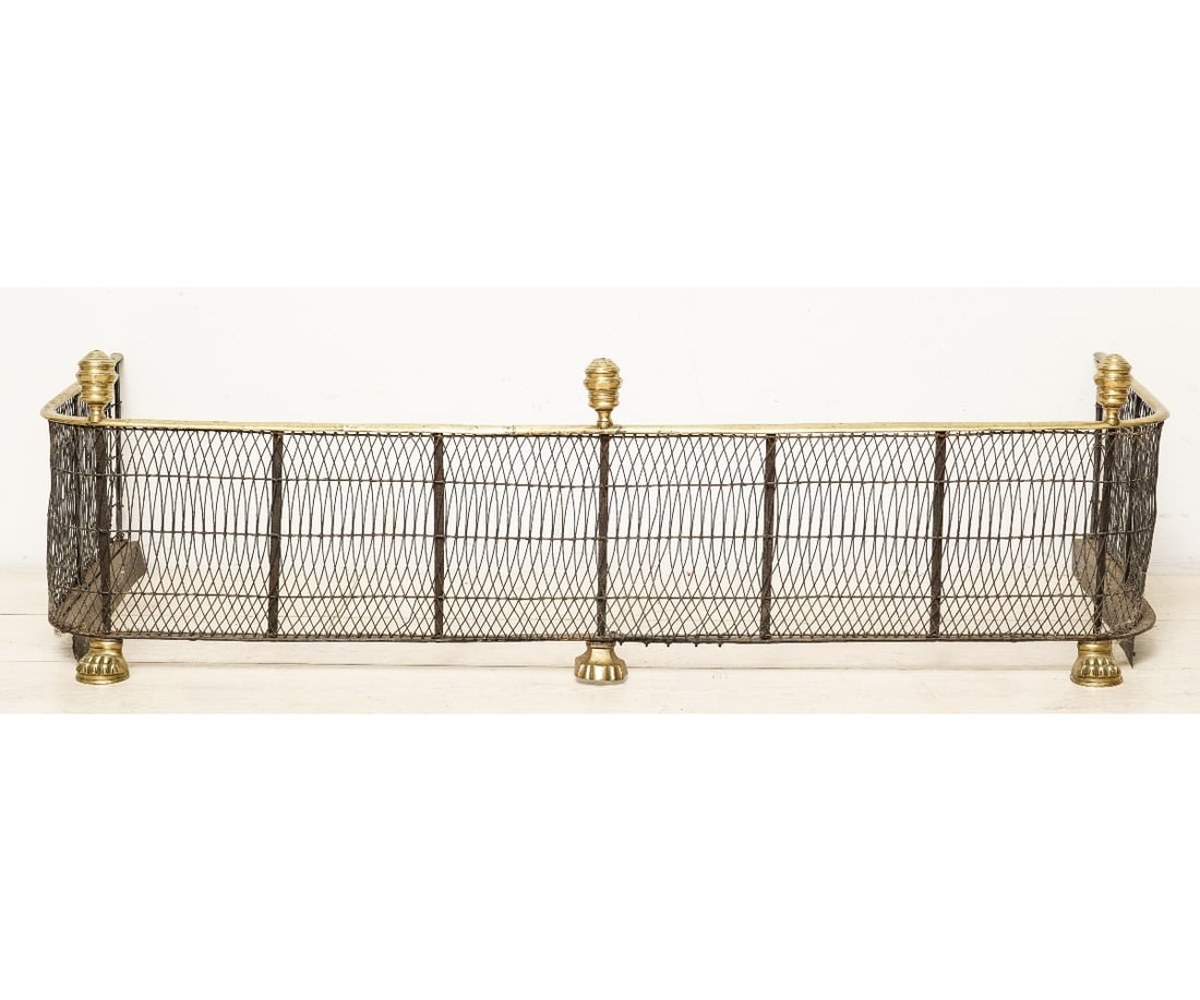 ENGLISH BRASS/WIRE FIRE FENDER (1 of 6)