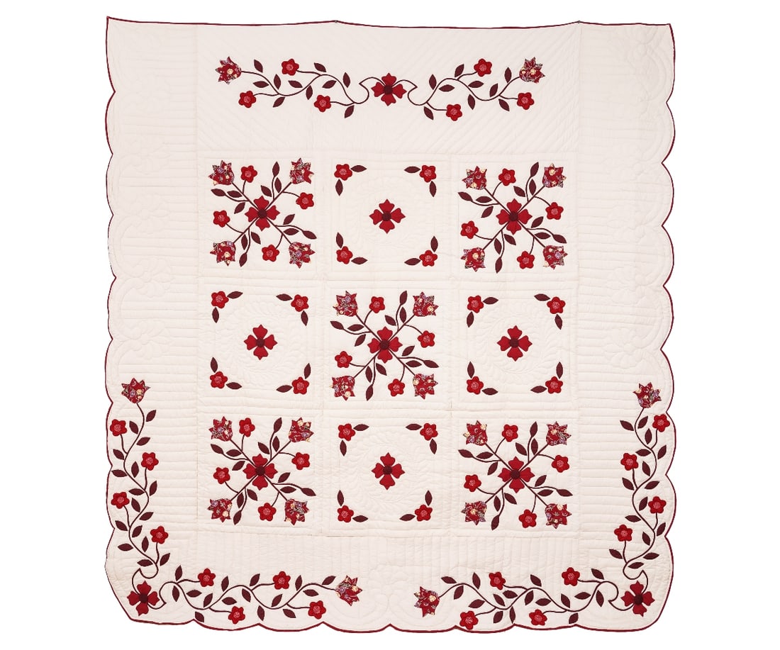 CONTEMPORARY FLORAL QUILT (1 of 7)