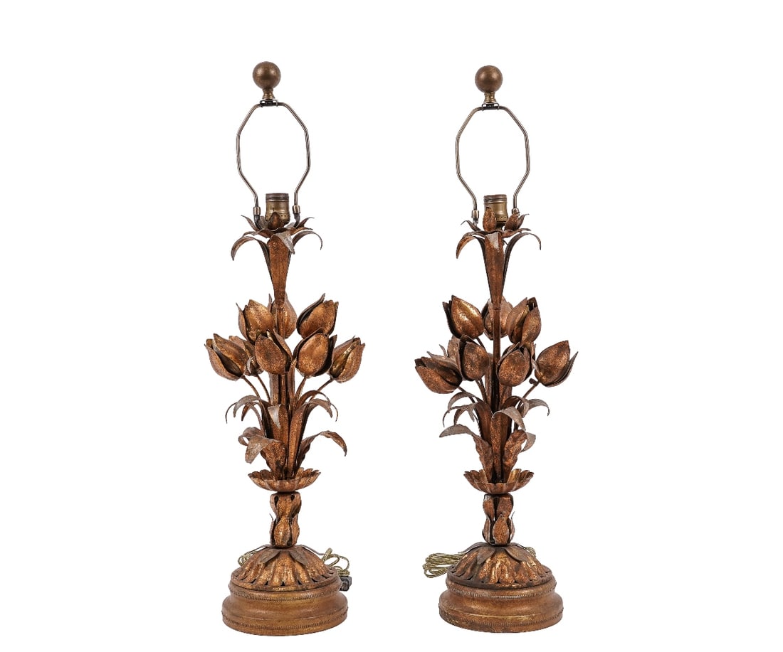 PAIR ITALIAN TULIP LAMPS (1 of 6)