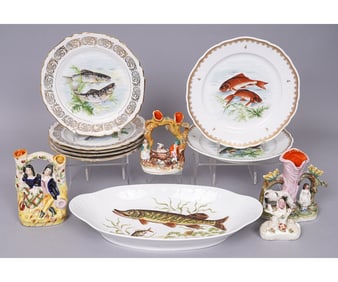 EIGHT FISH PLATES/PLATTER