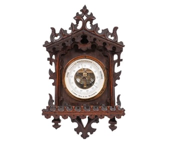 CARVED BLACK FOREST BAROMETER