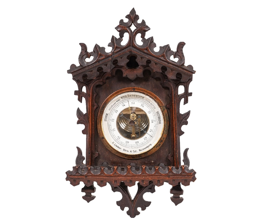 CARVED BLACK FOREST BAROMETER (1 of 8)