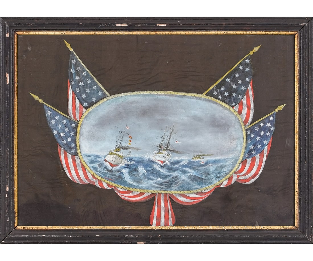 REVERSE PAINTED ON GLASS SHIPS (1 of 4)