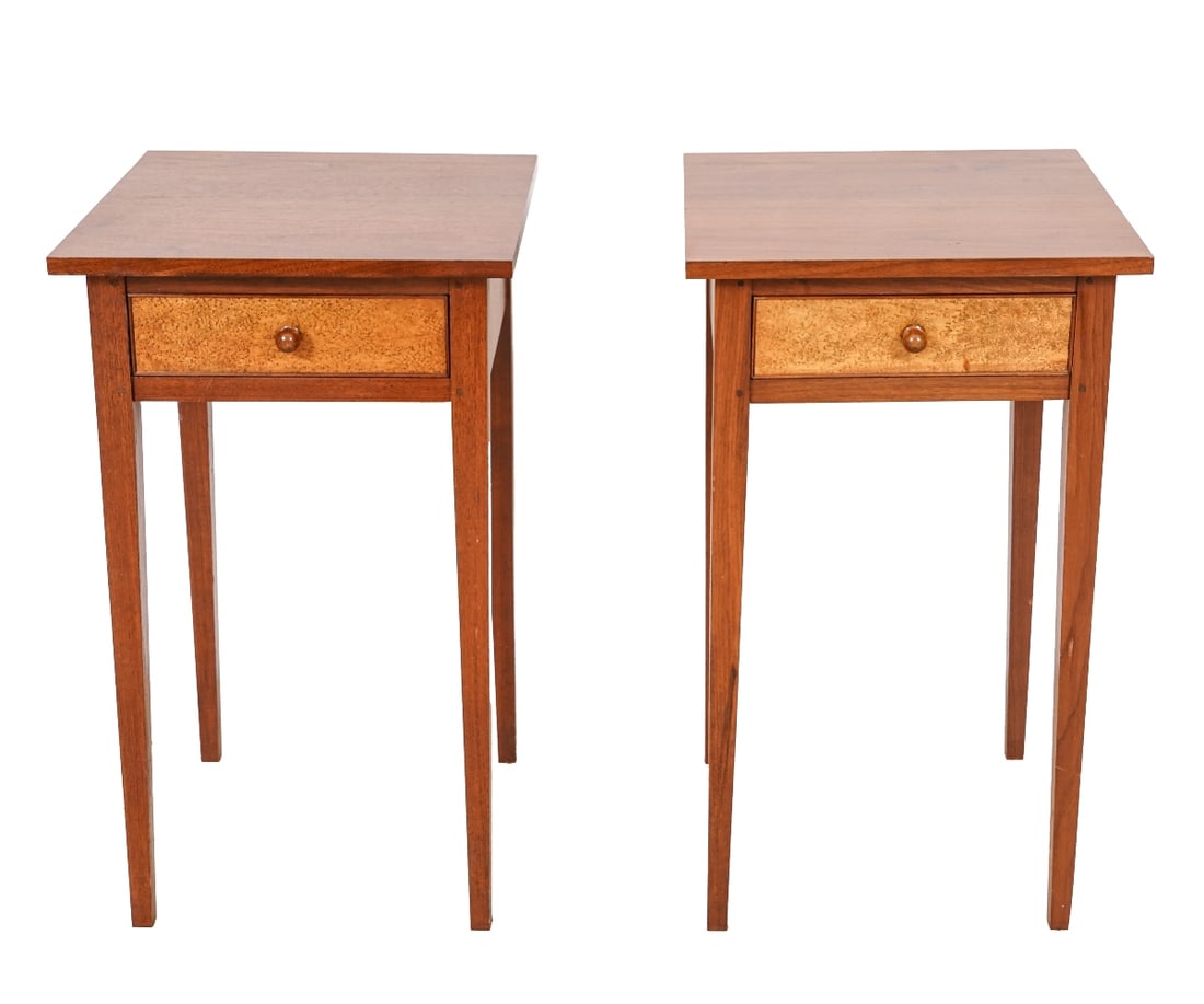 PAIR BENCH MADE END TABLES (1 of 8)