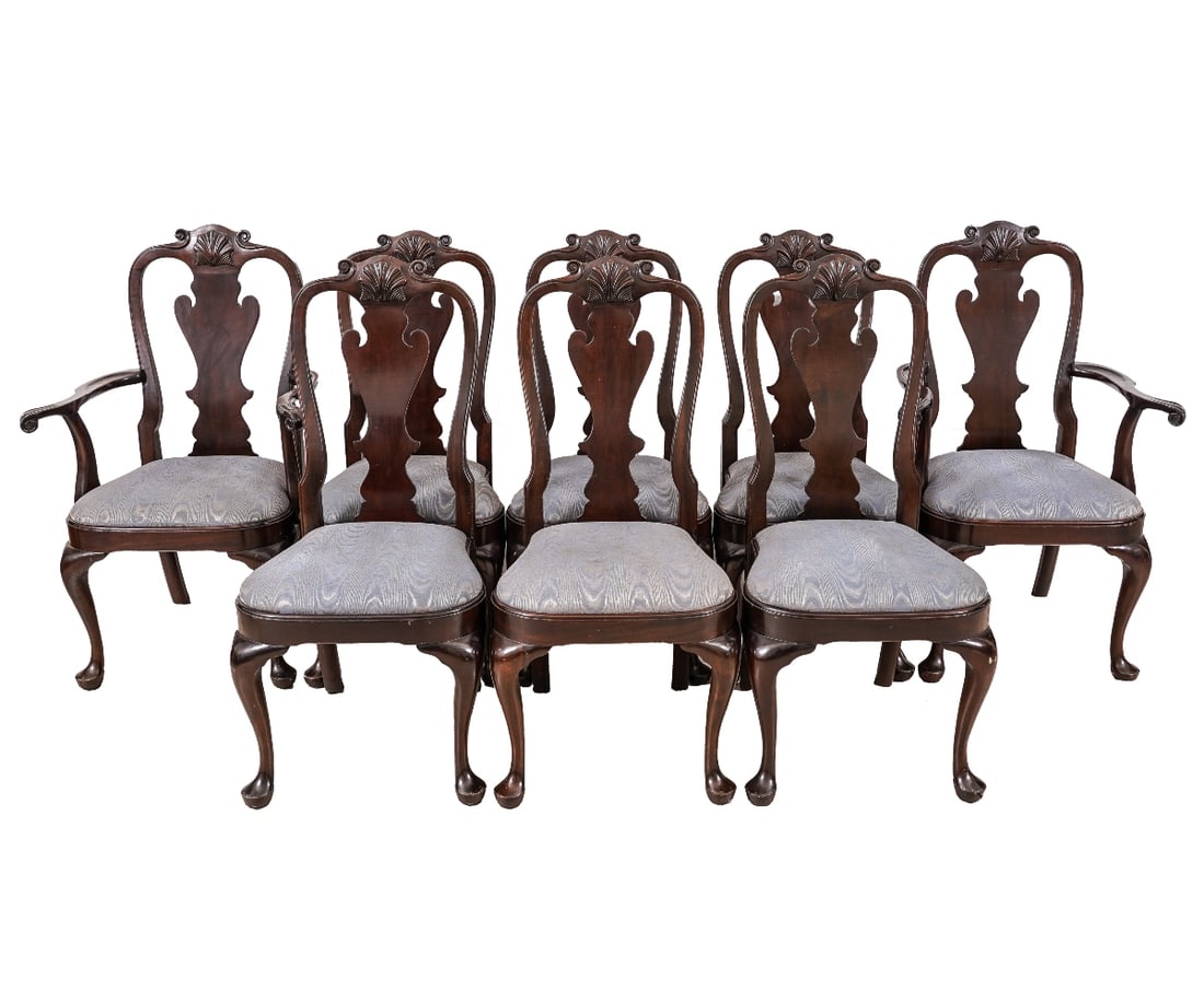 SET OF 8 QUEEN ANNE STYLE CHAIRS (1 of 9)