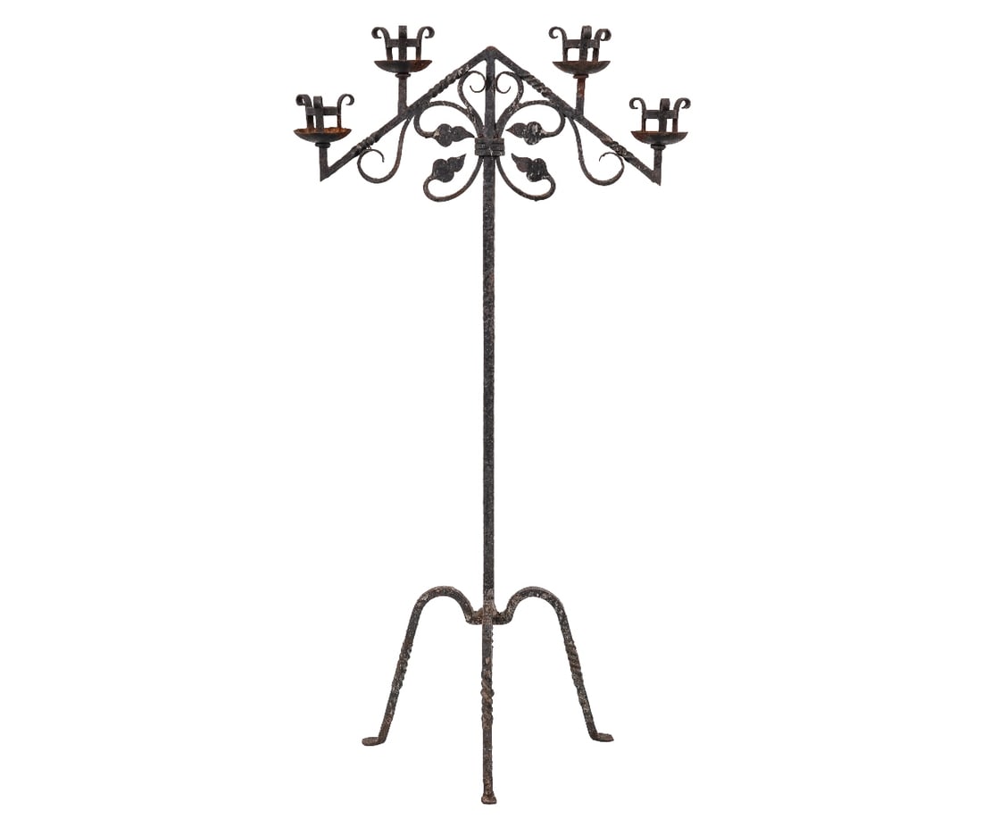 WROUGHT IRON STANDING CANDELABRA (1 of 5)