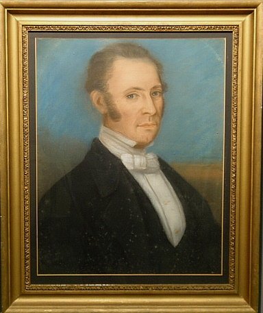Pastel portrait of Nathan Joseph of Milton, Delaware,: Pastel portrait of Nathan Joseph of Milton, Delaware, c.1840, site- 21.5"x17"