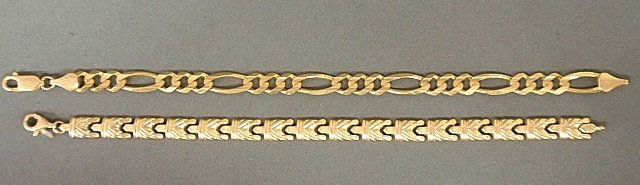 Two 14k y.g. link bracelets. 13.2 dwt: Two 14k y.g. link bracelets. 13.2 dwt