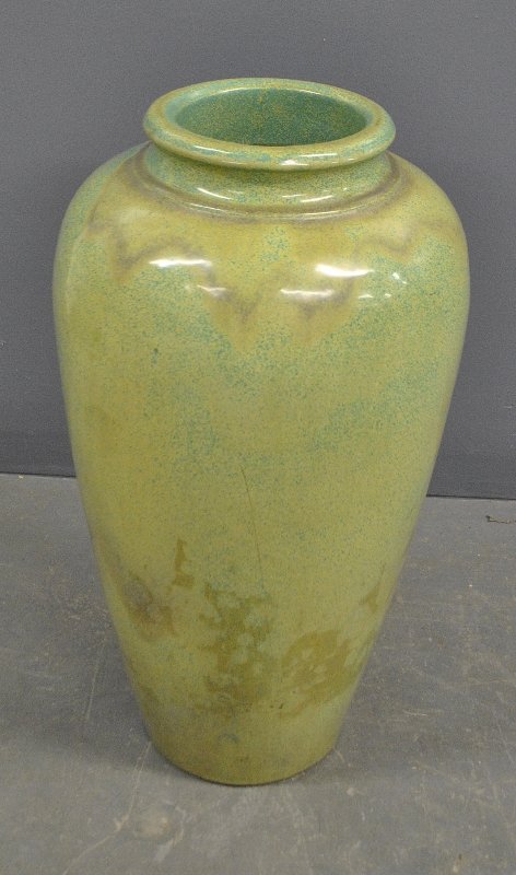 Green art pottery floor vase, possibly by Galloway, (1 of 1)