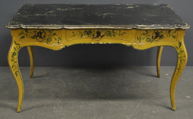 French Provincial style painted three-drawer table with (1 of 1)
